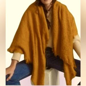 Anthropologie Joyeux Boucle Scarf Mustard Yellow 82"L x 18"W
